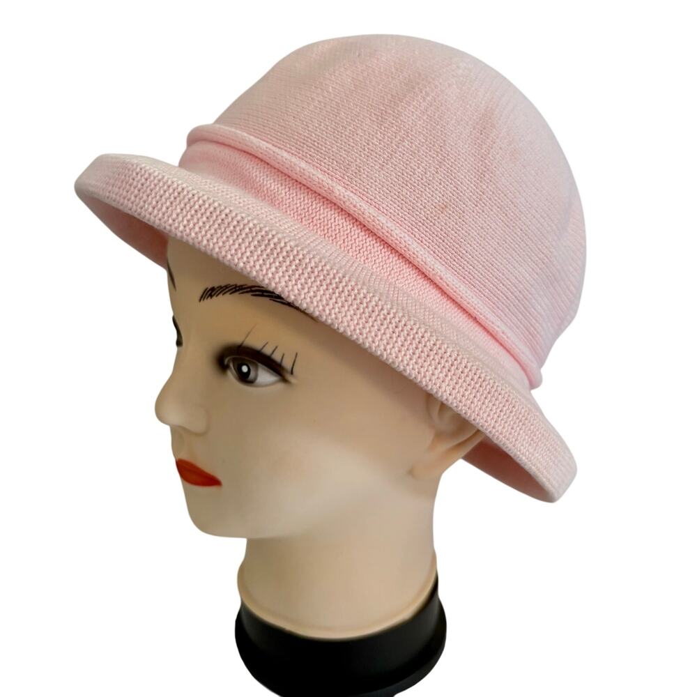 Scala Pronto Pastel Pink 100% Cotton Knit 20's Style Flapper Cloche Hat Coquette